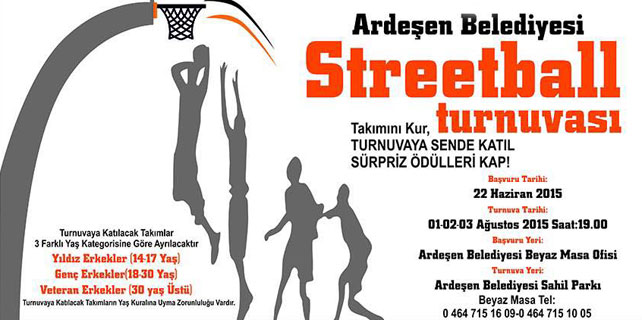 Ardeşen'de Streetball Turnuvası düzenleniyor