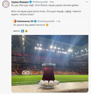 Çaykur Rizespor’dan Galatasaray’a Hakem Göndermesi