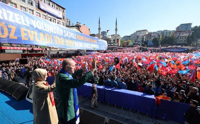 Cumhurbaşkanı Erdoğan’ın Rize Mitingine 80 Bin Kişi Katıldı