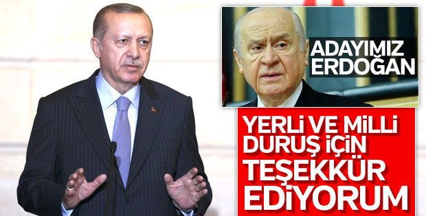 Erdoğan, Bahçeli'nin desteğine karşılık verdi