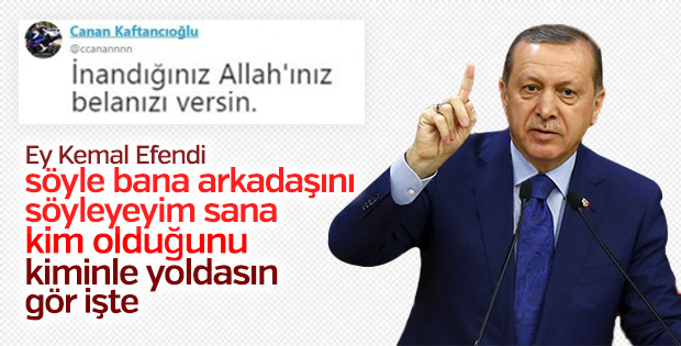 Erdoğan, partililere seslenirken CHP'nin yeni vitrin ismi olan Canan Kaftancıoğlu'nun Türkiye düşmanı söylemlerine dikkat çekti.
