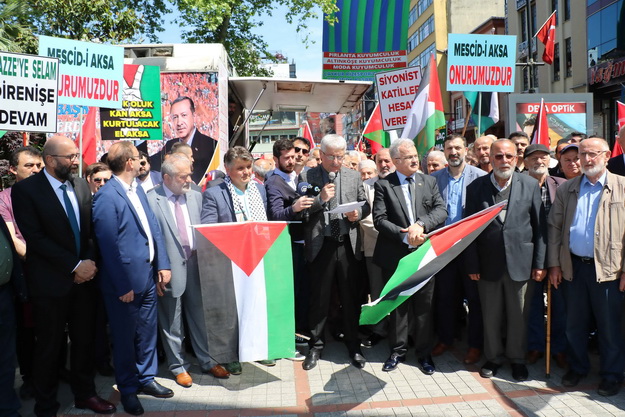 İsrail ve ABD Rize'de de protesto edildi