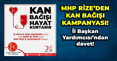 MHP Rize İl Başkanlığı Kızılay İçin Kan Toplayacak!