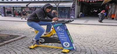 Rize’de Akıllı Telefonları Bisiklet Şarz Ediyor