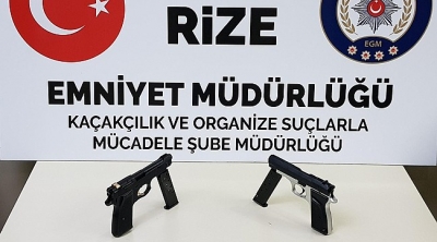 Rize'de silah kaçakçılığı yapan 4 kişi yakalandı