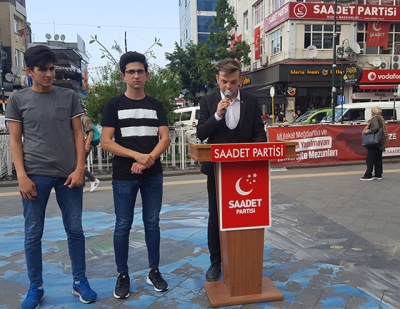 Saadet Partisi Gençlik Kolları Mülakat Mağdurları ve Atamalar için basın açıklaması yaptı 